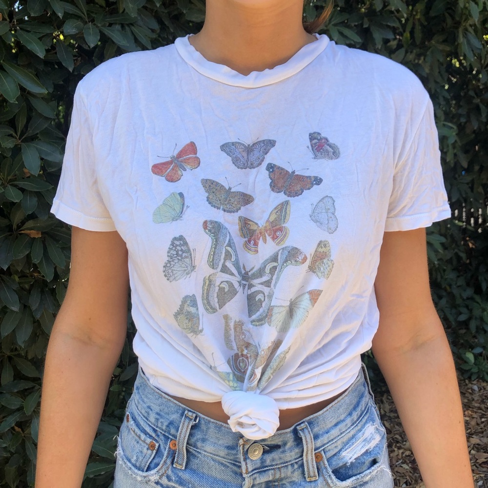Brandy Melville Butterfly Graphic Tee